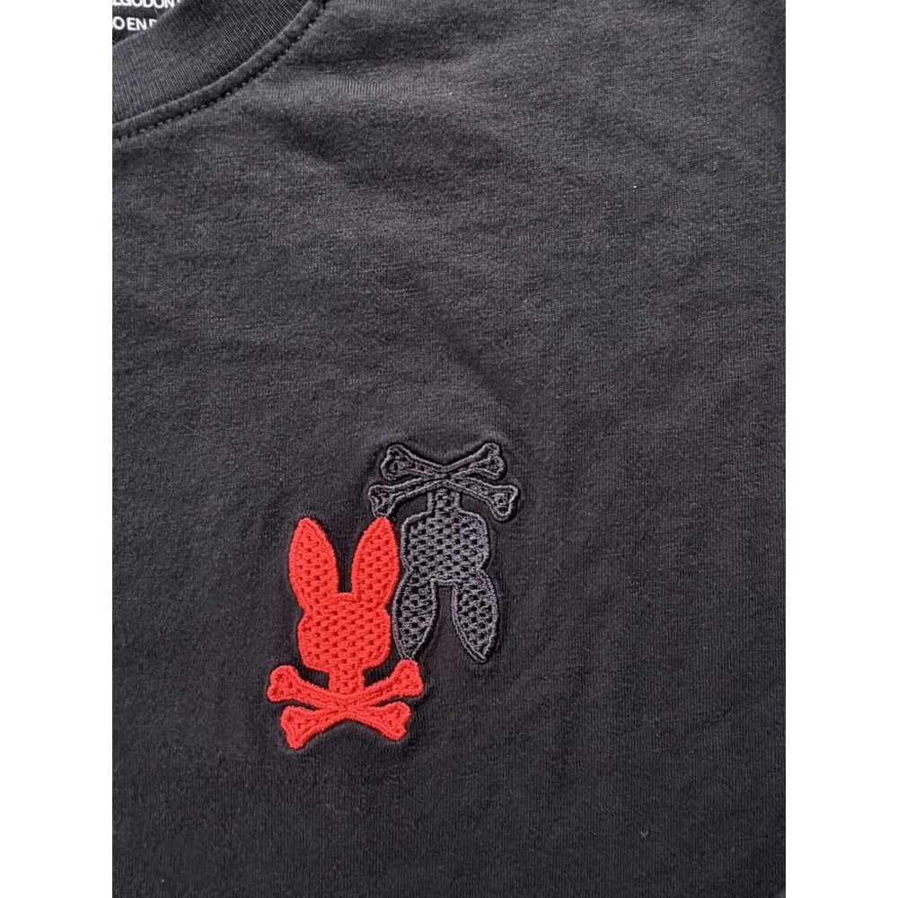 Psycho Bunny Black Long Sleeve Pima Cotton Tee Small 4 Embroidered Logo Back - Picture 4 of 11